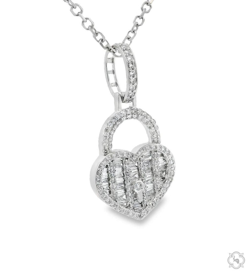 The Heart Lock Diamond Necklace in 14K Gold, photo 4 of 7