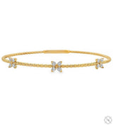 14K Gold Mini Butterfly Diamond Stretch Bracelet 70312