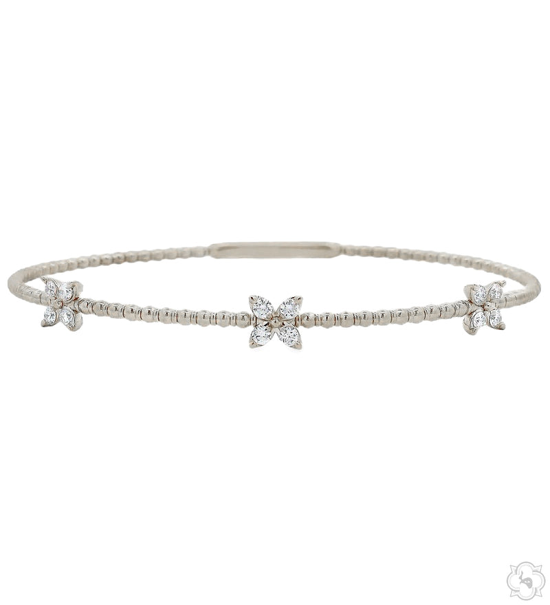 Mini Butterfly Diamond Stretch Bracelet in 14K gold, view 2