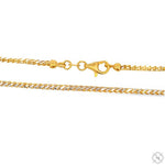 14K yellow gold 2.5mm solid Franco chain with lobster clasp, sleek and polished finish.