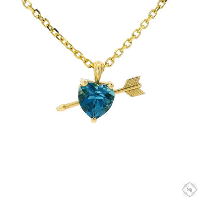 14K Gold Topaz Heart Arrow Set