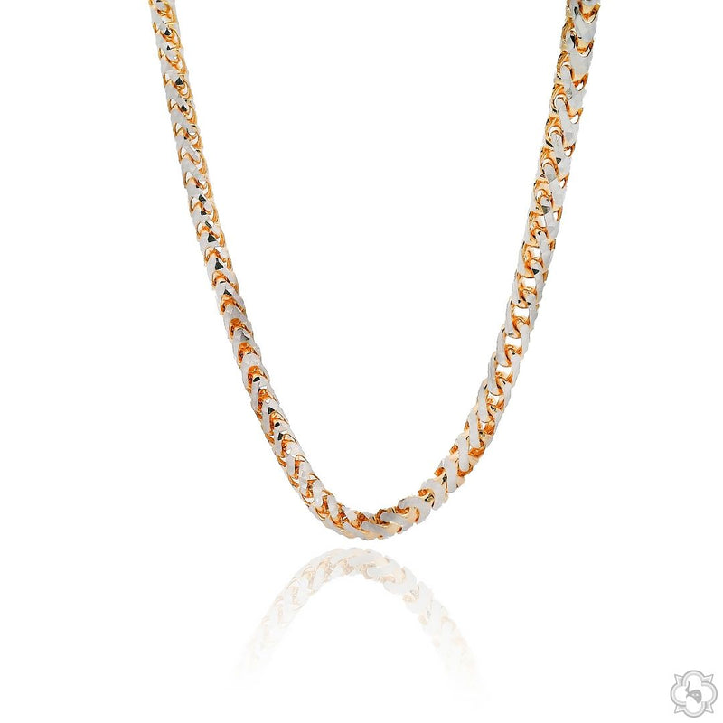 14K Two Tone Gold Diamond Cut Franco Chain 70317 - Image 3