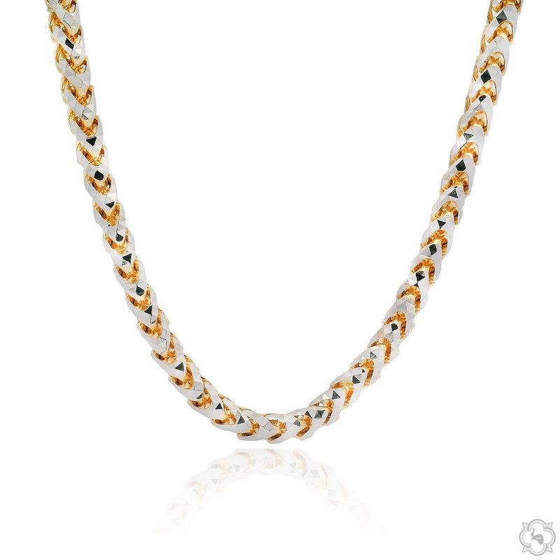 14K Two Tone Gold Diamond Cut Franco Chain 70318 - Image 1