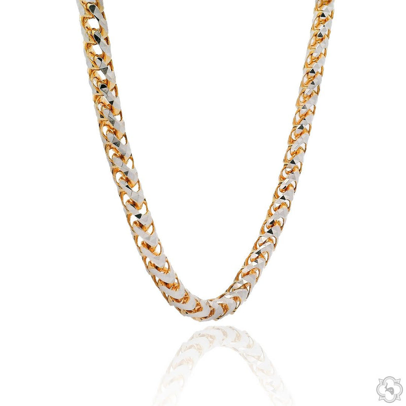 14K Two Tone Gold Diamond Cut Franco Chain 70318 - Image 2