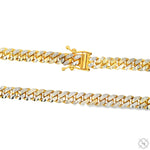 14k Gold Two Tone Diamond Cut Miami Cuban Link Chain 70321 - Image 4