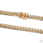 14k Gold Two Tone Diamond Cut Miami Cuban Link Chain 70322 - Image 7