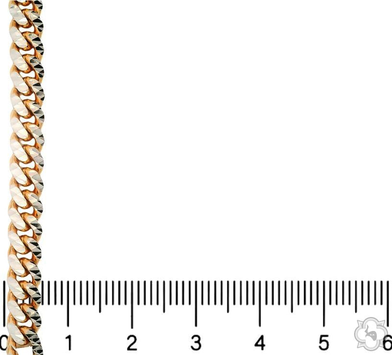 14k Gold Two Tone Diamond Cut Miami Cuban Link Chain 70323 - Image 6