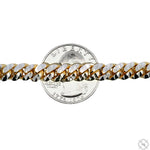 14k Gold Two Tone Diamond Cut Miami Cuban Link Chain 70324 - Image 5
