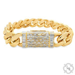 Custom Made Baguette Diamond Lock Miami Cuban Link Bracelet 70348 - Image 2