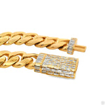 Custom Made Baguette Diamond Lock Miami Cuban Link Bracelet 70348 - Image 3