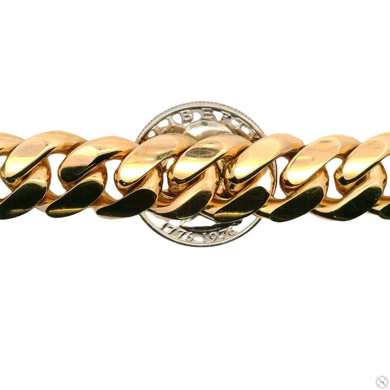 Custom Made Baguette Diamond Lock Miami Cuban Link Bracelet 70348 - Image 4
