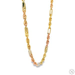 14K Three Tone Gold Solid Figarope Link Chain 18 Inches 3mm 70355 - Image 3