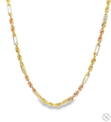 14K Three Tone Gold Solid Figarope Chain 3.5mm 70356