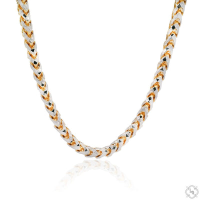 14K Two Tone Gold Diamond Cut Franco Chain 70366 - Image 1
