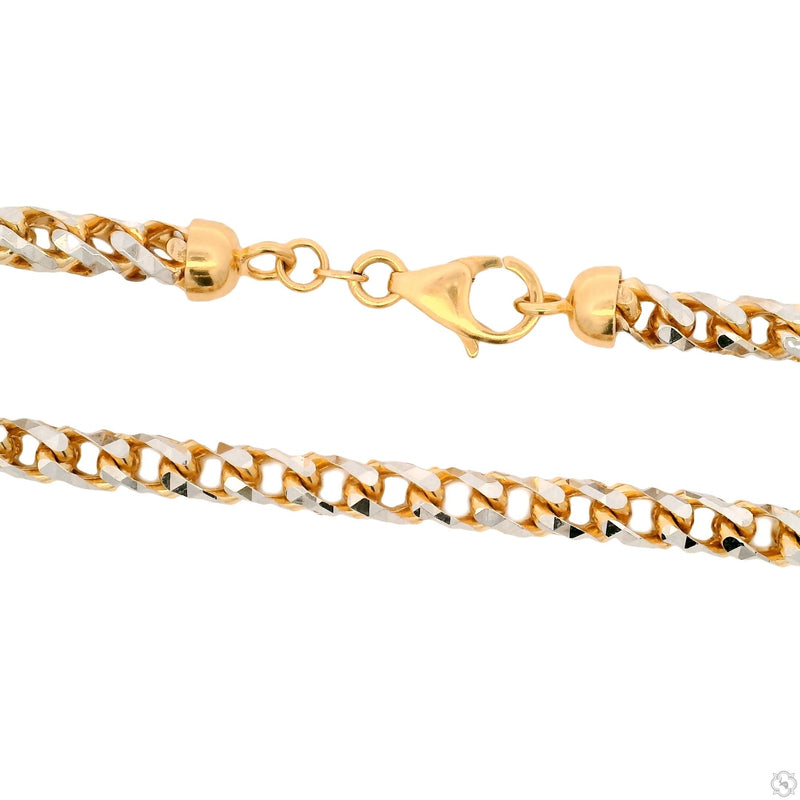 14K Two Tone Gold Diamond Cut Franco Chain 70366 - Image 4