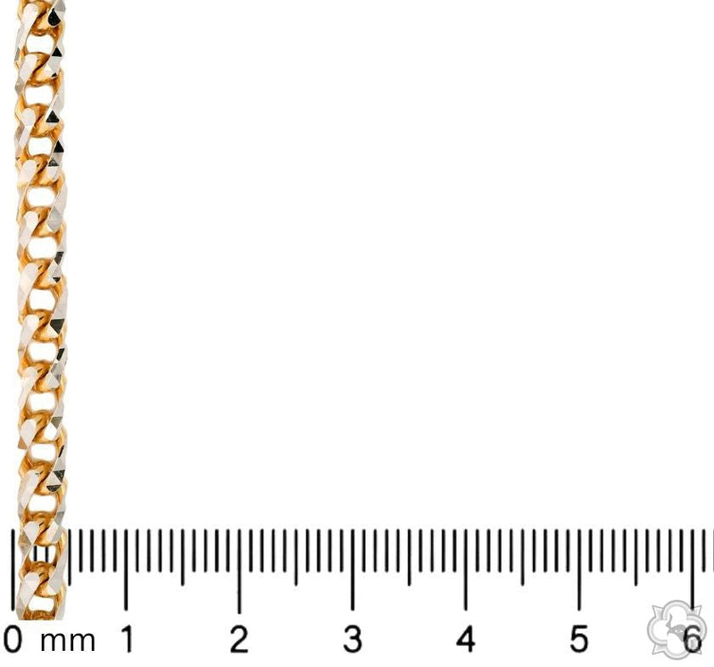 14K Two Tone Gold Diamond Cut Franco Chain 70366 - Image 6
