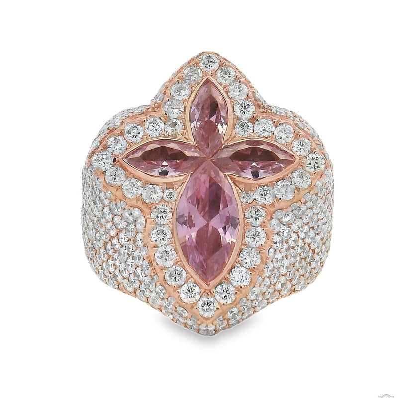 Iceberg Pink Quartz Crystals Diamond Ring 70368 - Image 1