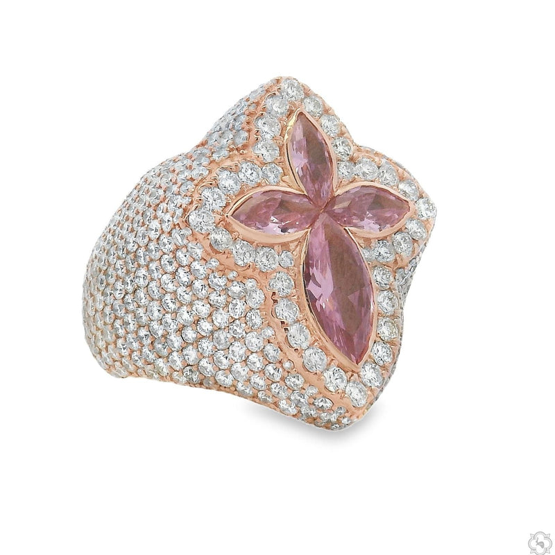 Iceberg Pink Quartz Crystals Diamond Ring 70368 - Image 2