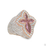 Iceberg Pink Quartz Crystals Diamond Ring 70368 - Image 3