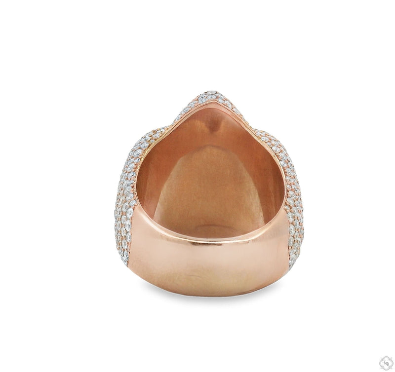 10K Gold Iceberg Pink Quartz Crystals Diamond Ring, photo 5 of 6