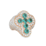 Iceberg Celestial Teal Quartz Crystals Diamond Ring 70372 - Image 2