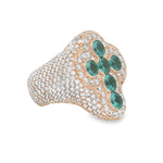 Iceberg Celestial Teal Quartz Crystals Diamond Ring 70372 - Image 3