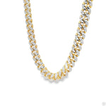 14k Gold Two Tone Diamond Cut Miami Cuban Link Chain 70381 - Image 3