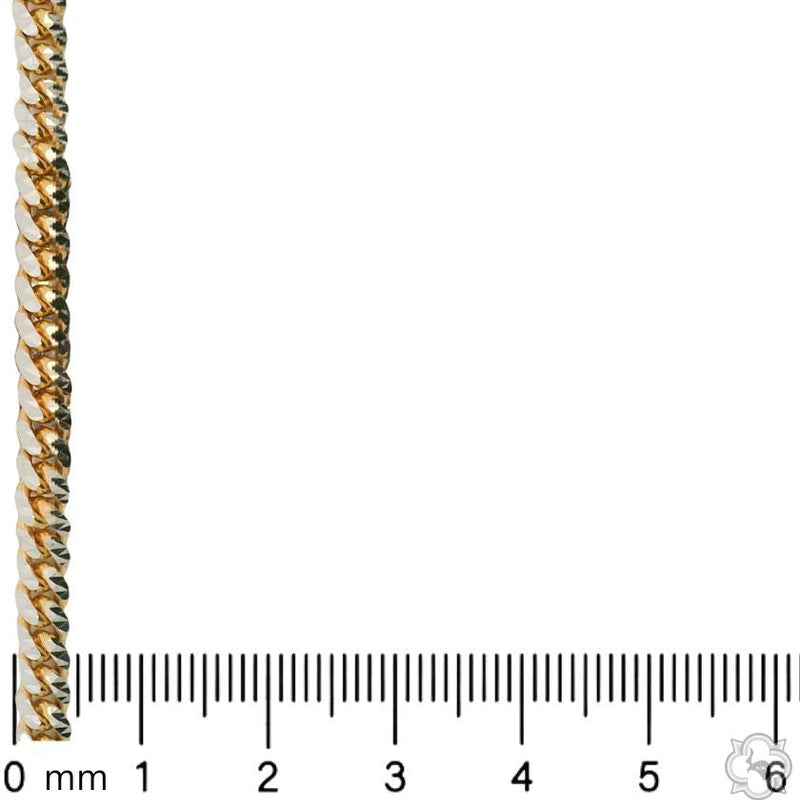 14k Gold Two Tone Diamond Cut Miami Cuban Link Chain 70383 - Image 6