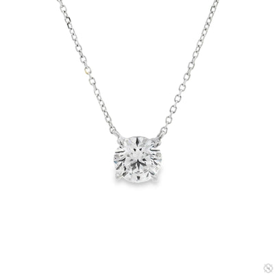 14K Gold 3 Ct Round Cut Lab-Grown Diamond Necklace