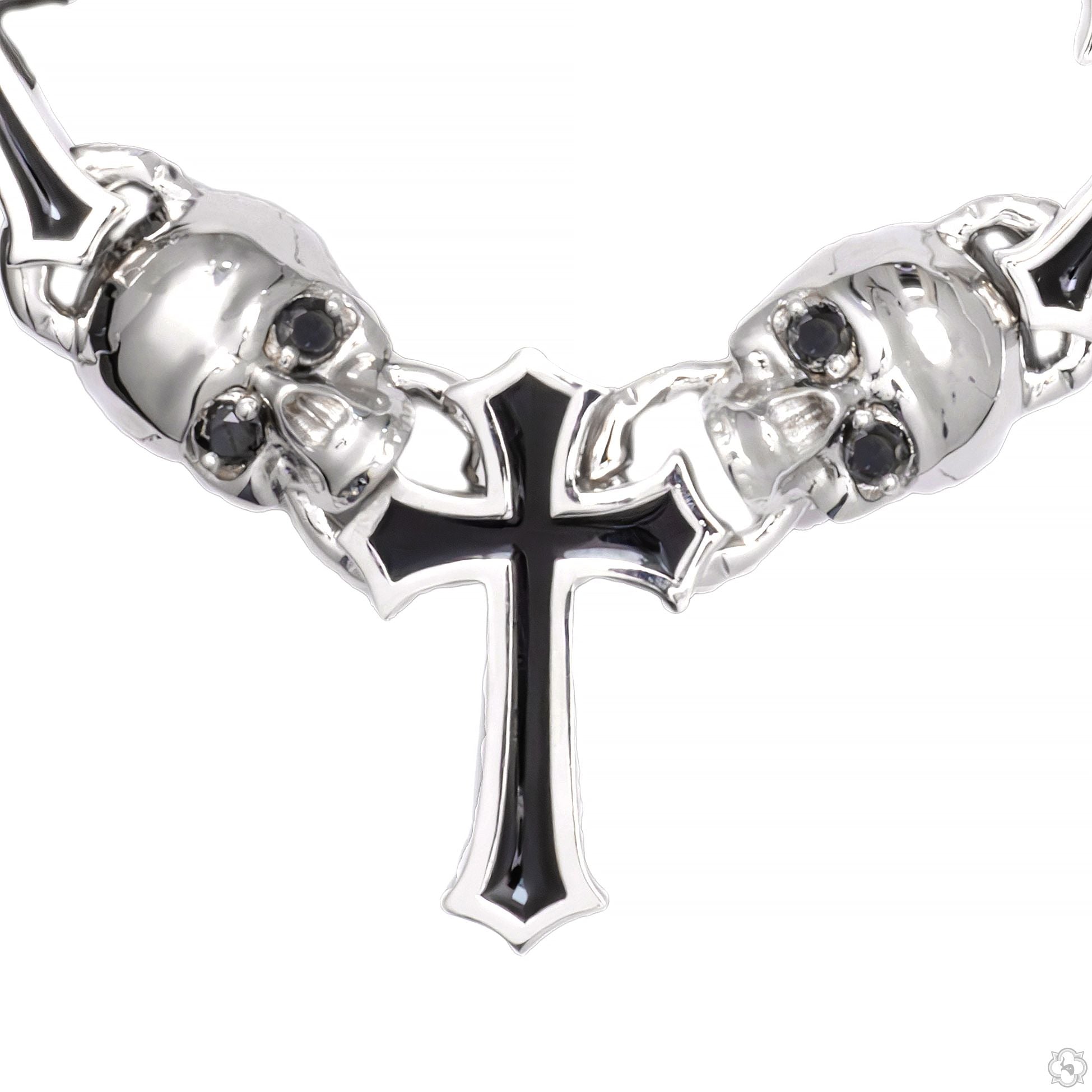 Life and Death Skull Cross Silver Chain 70399 | TraxNYC
