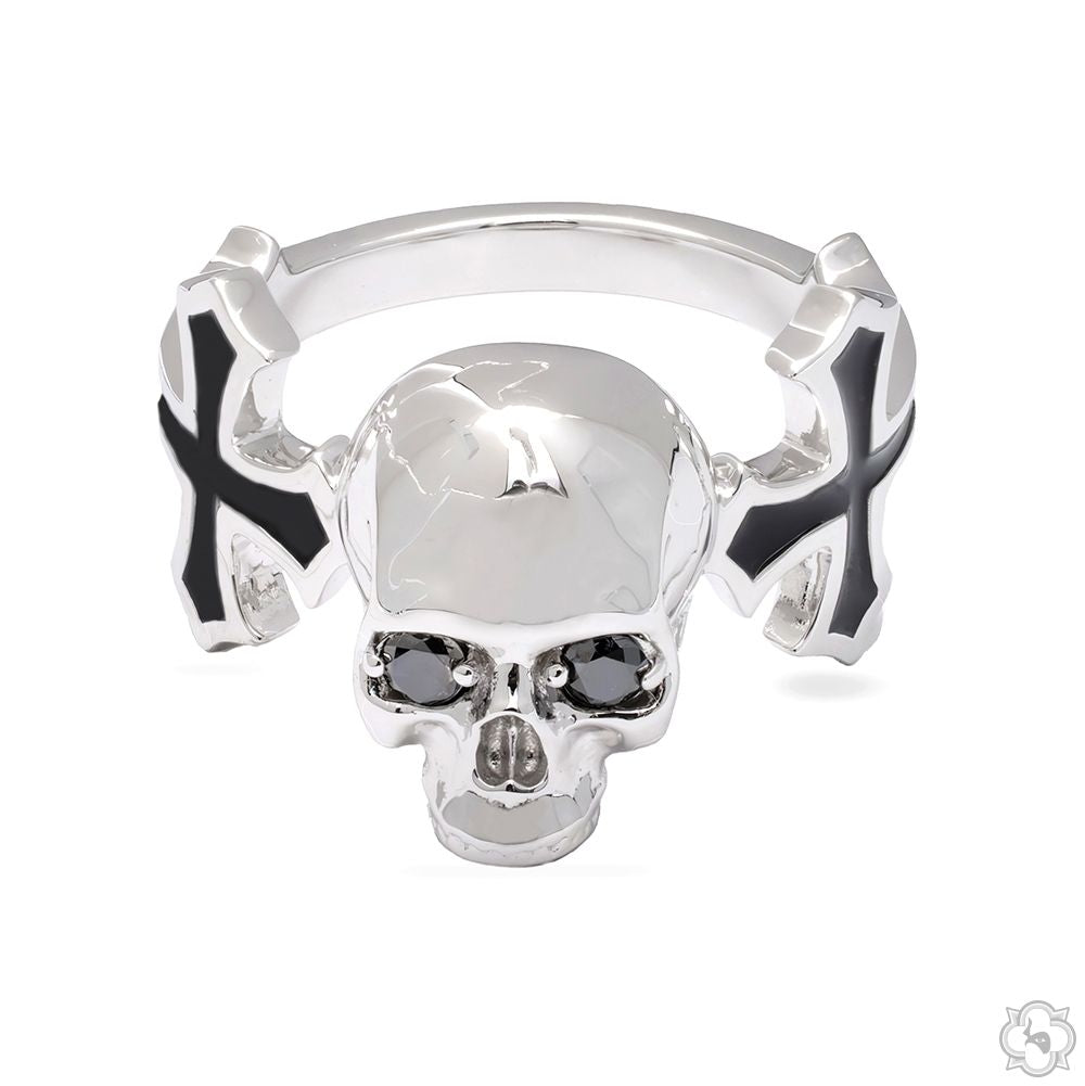 Life and Death Skull Cross Silver Ring 70400 | TraxNYC