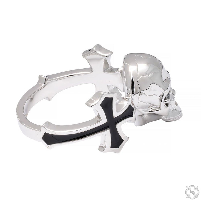 Life and Death Skull Cross Silver Ring, photo 4 of 8