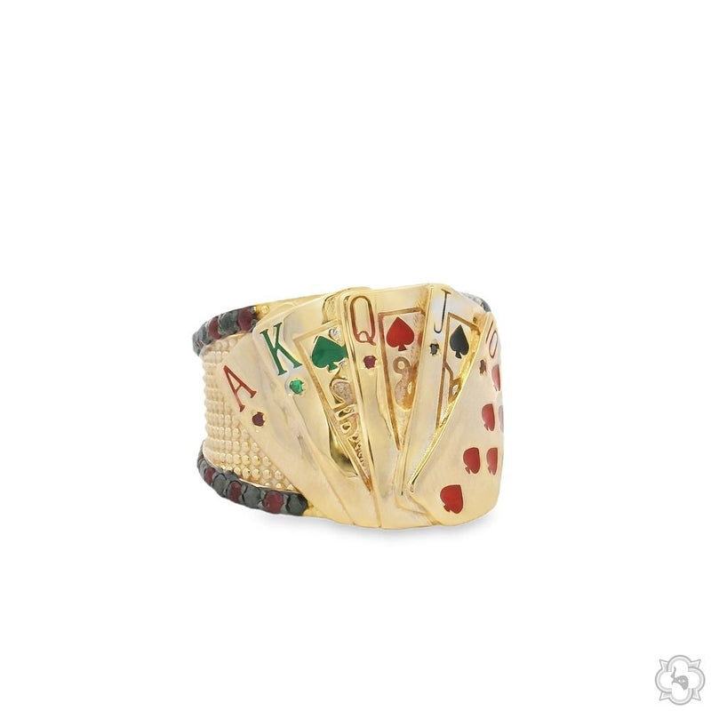 14K Gold Custom Made Playing Card Ring, photo 2 of 7