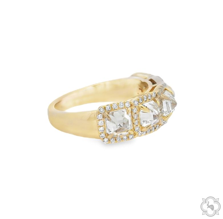 14K Gold Inverted Brilliance Asscher Cut 5 Stone Lab-Grown Diamond Ring, photo 4 of 7