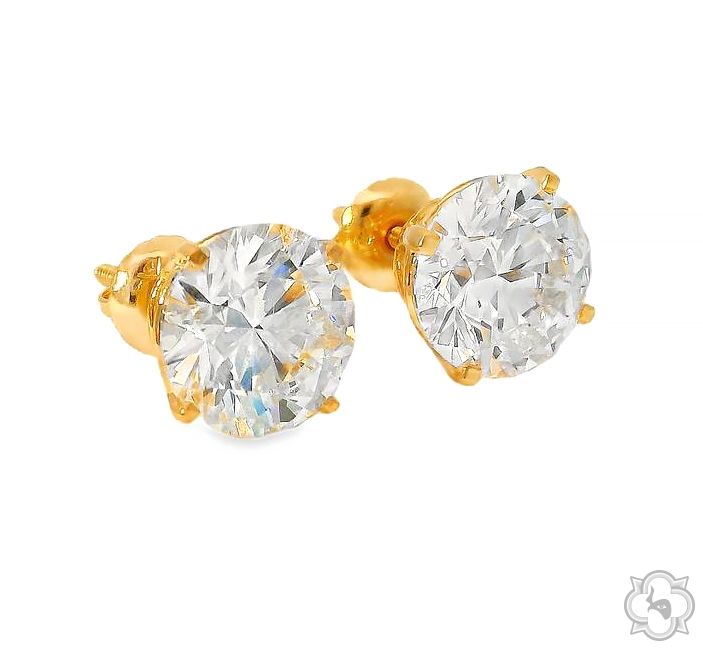 14K Gold 10 Ctw Round-Cut Diamond Studs (Lab), photo 2 of 5