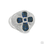 Sapphire Cross Diamond Ring 70420 - Image 2