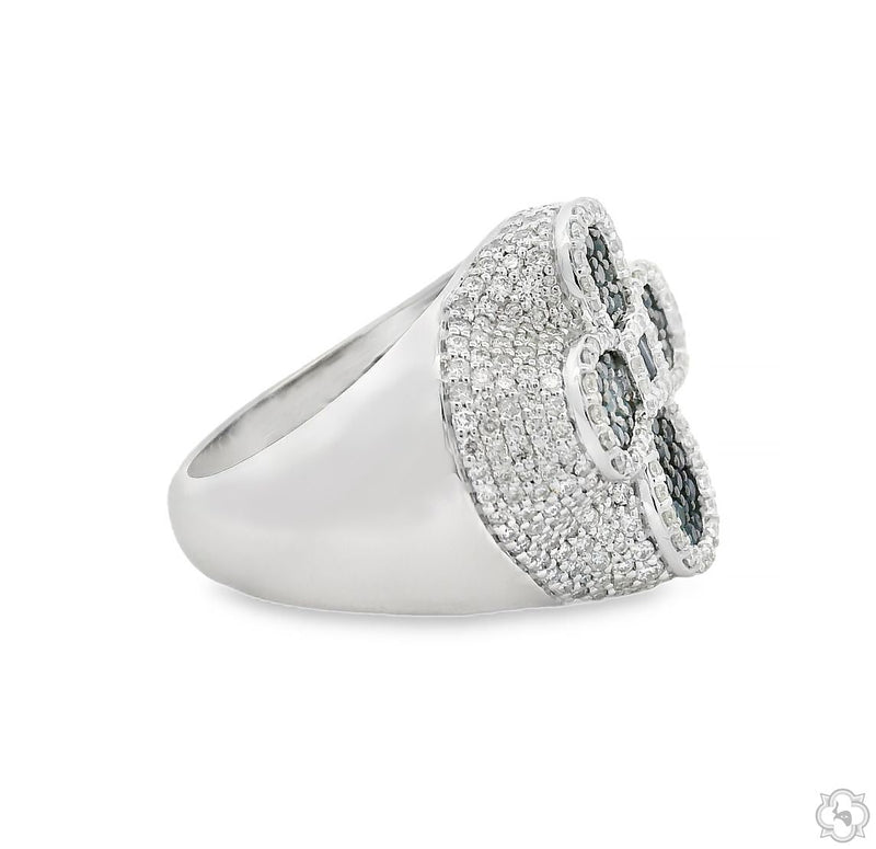 14K Gold Sapphire Cross Diamond Ring, photo 4 of 7