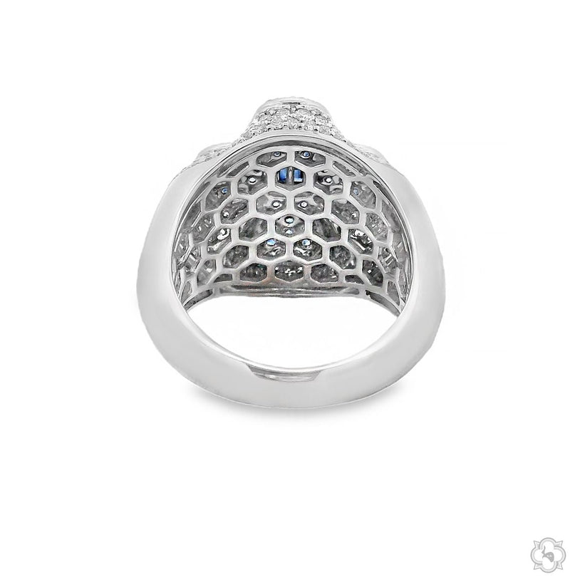 14K Gold Sapphire Cross Diamond Ring, photo 6 of 7