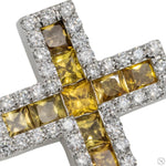 Golden Light Princess Cut Sapphire Diamond Cross 70424 - Image 3
