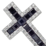 Mystic Blue Princess Cut Sapphire Diamond Cross 70425 - Image 3