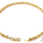 14K Yellow Gold Diamond Cut Solid Rope Bracelet 70434 - Image 2