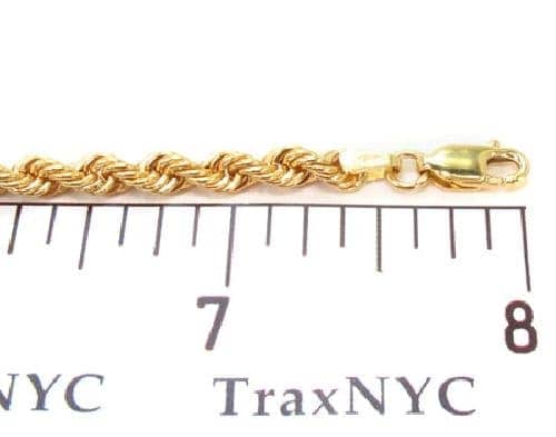14K Yellow Gold Diamond Cut Solid Rope Bracelet 70434 - Image 4