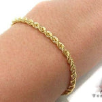 14K Yellow Gold Diamond Cut Solid Rope Bracelet 70434 - Image 5
