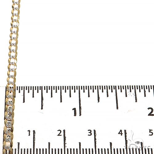 10K Yellow Gold Curb Diamond Cut Solid chain 3.3mm 18 inches 70440 - Image 4