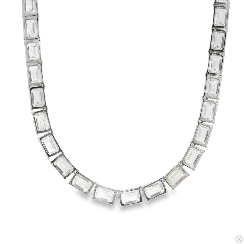 Emerald Cut Platinum Tennis Chain 70453 - Image 2