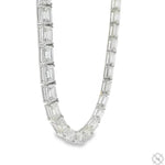 Emerald Cut Platinum Tennis Chain 70453 - Image 4