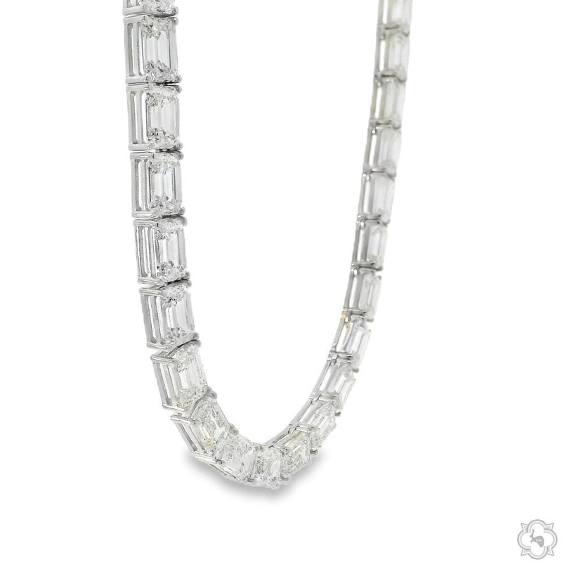 Emerald Cut Platinum Tennis Chain 70453 - Image 4