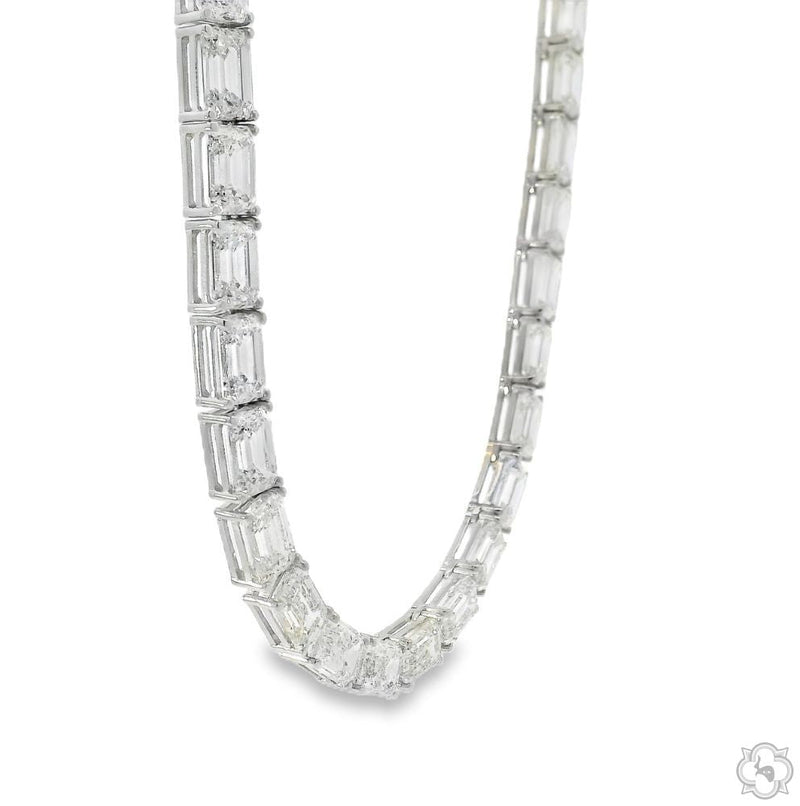 Emerald Cut Platinum Tennis Chain 70453 - Image 4