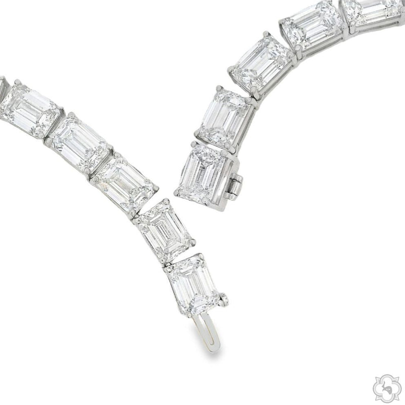 Emerald Cut Platinum Tennis Chain 70453 - Image 5