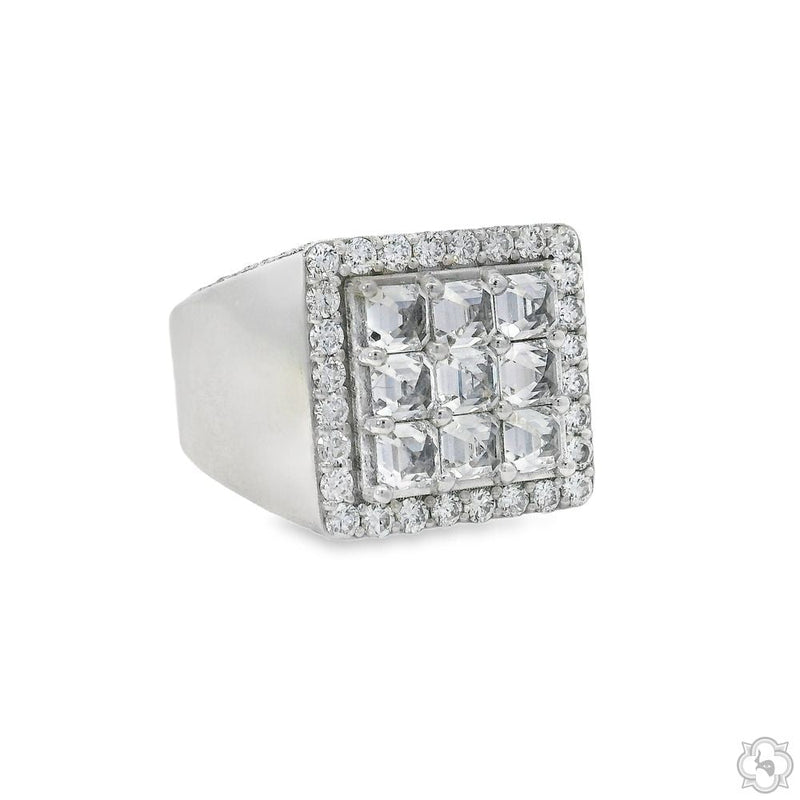 UpSide Down Asscher Diamond Ring 70469